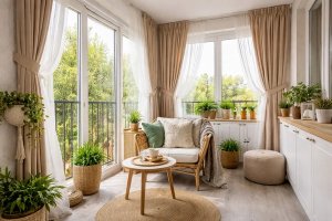 Шторы на балкон: как выбрать шторы, тюль и жалюзи для удобства, света и уюта