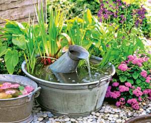 Or maybe with an old watering can