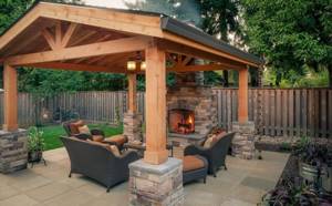 Gazebo with barbecue