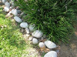 Border made of large pebbles photo