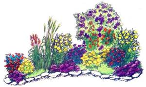 Bouquet planting of flowers in a flower bed: features, fantastic ideas