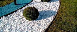 Flower garden with decorative crushed stone