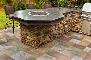 Decorative concrete is used to create recreation areas