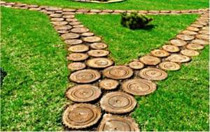 path made from wood cuts photo