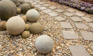 Pebbles in landscape design