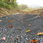 The geogrid does not allow moisture to pass through, which means it will not allow the soil to slide during rain or melting snow.