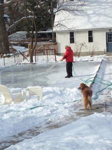 how to fill a skating rink in the yard