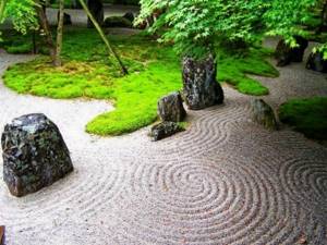 stones in a Japanese garden