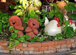 ceramic figurines for the front garden