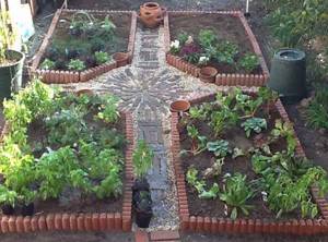 beautiful courtyard of a private house vegetable garden