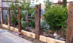 beautiful yard of a private house building a fence