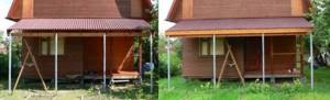 wooden canopy for the house