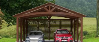 Carport with gable roof for two cars