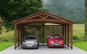 Carport with gable roof for two cars