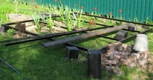 Bottom rail and racks | Do-it-yourself gazebo from a profile pipe 
