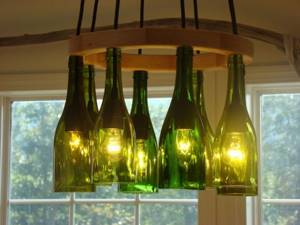 Arrangement: Chandelier made from bottles