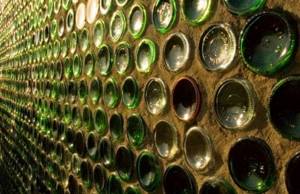 Arrangement: Wall of bottles