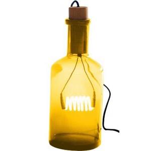 Arrangement: Lamp made from bottles