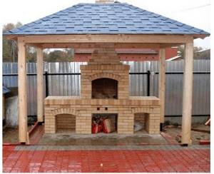 Features of making a brick grill in a gazebo