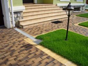 house blind area made of paving slabs