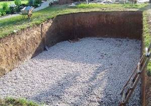 Preparing a pit for a swimming pool