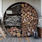 A firewood rack can become an elegant decorative element for your home.
