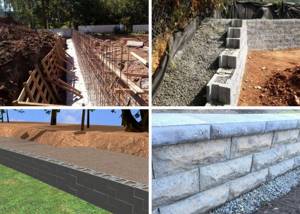 Construction of retaining walls