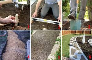 Setting up a step path in the garden
